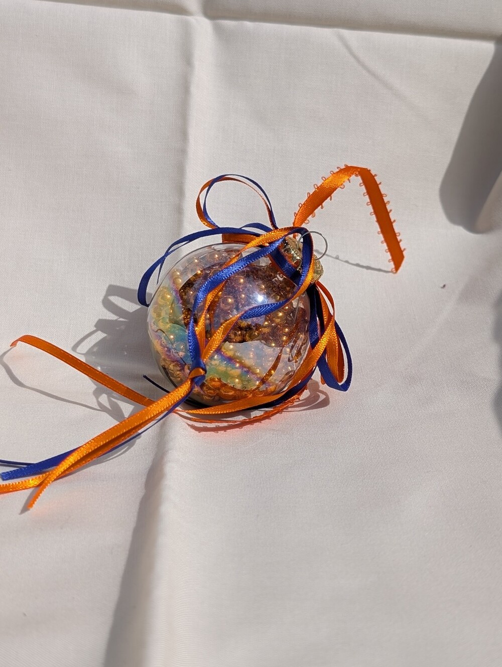 Handmade Orange And Blue Glass Bulb